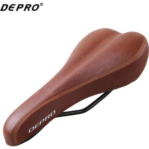 DEPRO PU Leather Bicycle Saddle Seat Custion Road MTB Bike Saddle Brown Black Bike Cycling Saddle Bike Seat Bicycle Accessories