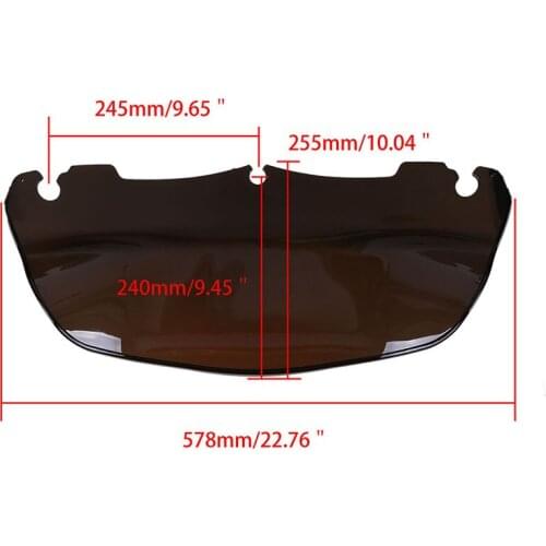 POSSBAY 9" Motorcycle Windscreen Windshield Scooter Cafe Racer Bike Wind Deflector for Harley Touring 2014 2015 2016 14 15 16