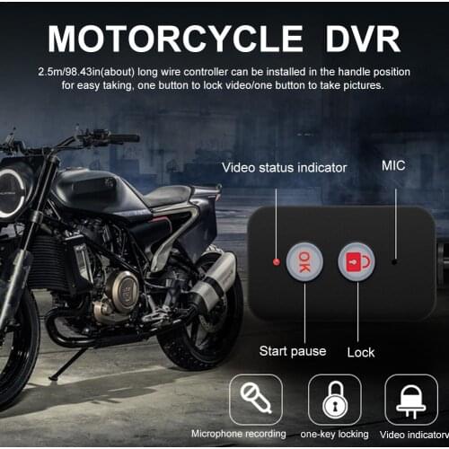 1080P HD Motorcycle DVR Front Rear Dual Lenses Dash Cam 3 Inch Screen USB IP67 Waterproof Driving Recorder Support TF Card