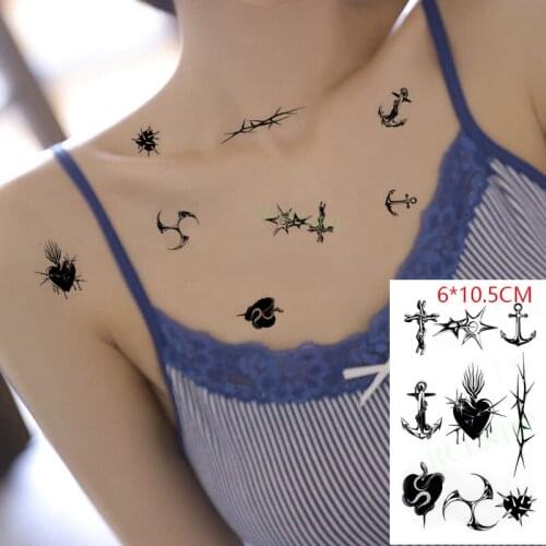 Waterproof Temporary Tattoo Sticker Snake Cross Anchor Christ Body Art Flash Tattoo Fake Tattoo for Women Men