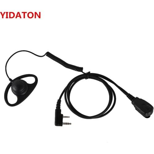 YIDATON New 2 Pin D-Shape Earpiece Headset for Kenwood BAOFENG UV 5RA TYT MD-380 WOUXUN KG-UV6D Two Way Radio Wholesale Earphone