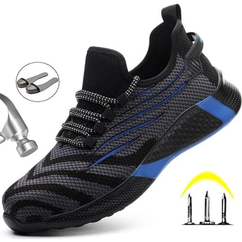 Work Safety Shoes Men Anti-smash Working Sneakers Male Indestructible Work Shoes Men Boot Lightweight Men Shoes Safety Boots