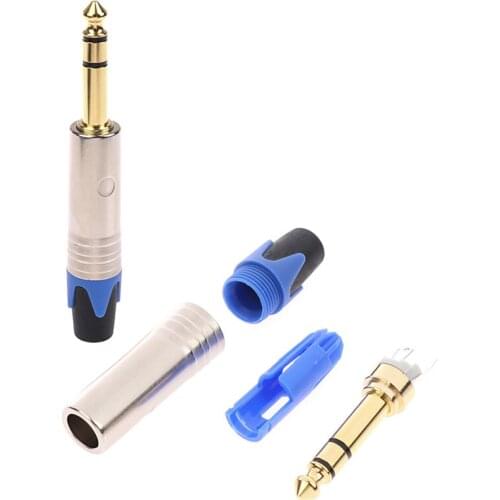 1pcs 6.35mm Connector Audio Plug Jack 6.5 Amplifier Microphone Plug 1/4" Male Plug To RCA Female Jack Connector