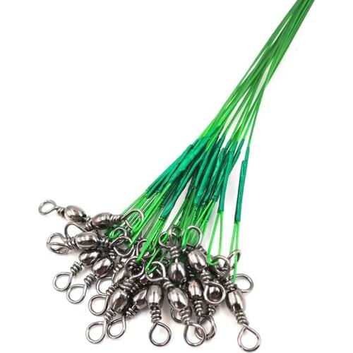 10pcs Fishing Rope 15 Cm 30 Cm Steel Wire with Stainless Steel Rotating Anti-bite Rope Fishing Rope Accessories Fishing Tools