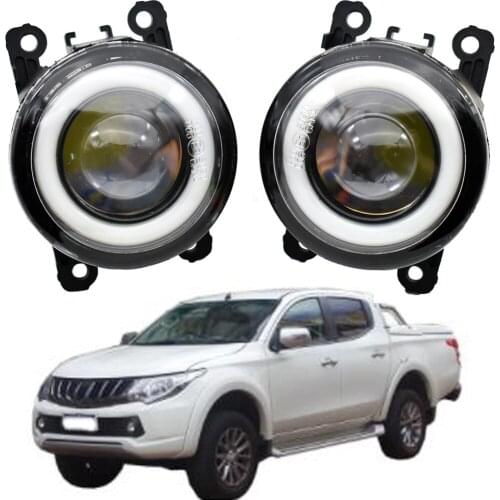 2 Pieces Car LED Fog Light Assembly Angel Eye DRL Daytime Running Light 30W 8000LM 12V For Mitsubishi Triton Strada 2005-2018