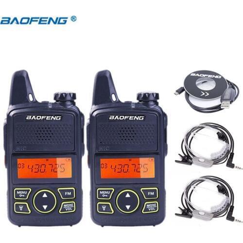 2pcs BAOFENG BF-T1 MINI Two Way Radio UHF 400-470mhz 20CH BFT1 Portable Walkie Talkie easy to carry BF T1 +Acoustic Tube Headset