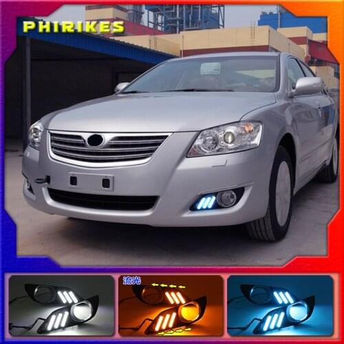 2PCS LED Daytime Running Light For Toyota Camry 2006 2007 2008 DRL Cover Fog Lamp Car-Styling External Front Fog Lamp
