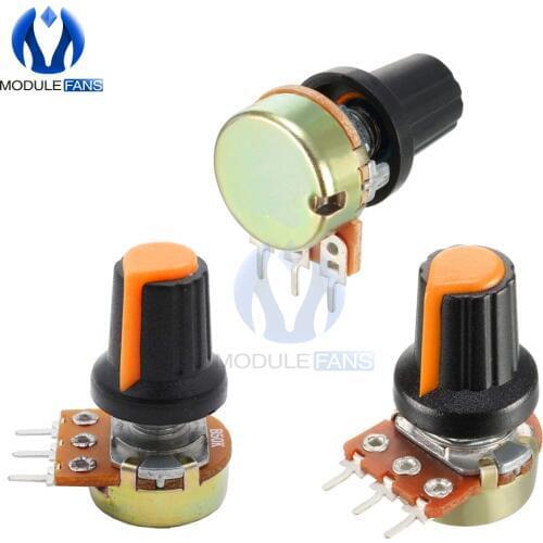 5PCS WH148 With Cap Linear Taper Rotary Potentiometer 1K 2K 3K 5K 10K 20K 30K 50K 100K 200K 300K 500K 1M Ohm Diy AG2 A-2