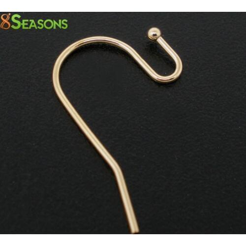 8SEASONS 100 Pairs Rose Gold color Ear Wire Hooks 21x12mm (B04119)