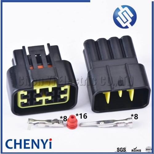 5 Sets 8 Pin Furukawa Male or Female 2.3mm Auto Light Lamp Black Plug Automotive Waterproof Connector FW-C-8F-B FW-C-8M-B