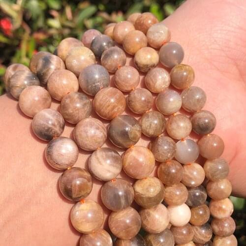 A+ Natural Gold Sunstone Beads Round Loose Spacer Moonstone Beads For Jewelry Making Handmade Diy Bracelet Necklace 15" 6/8/10mm