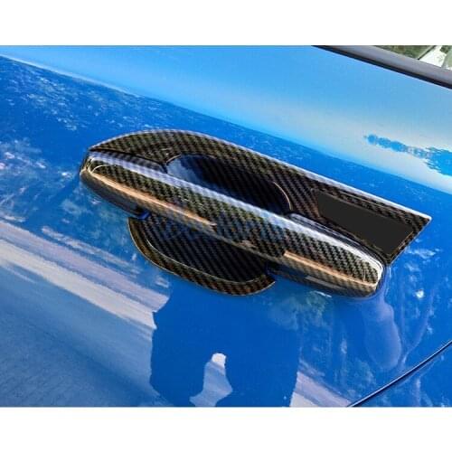 For Ford Focus 2019 2020 Mk4 Carbon Fiber Color handle Protective Cover Door Handle Outer Bowls Garnish Moulding Trim Accessory