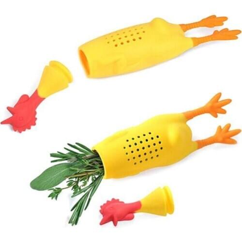Spice Filters Box Screaming Chicken shape Food-Grade Silicone Kitchen Container for Tea/Spice/Herbal Make Soup Filter Tool