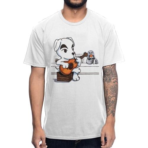 Cotton Crewneck Animal Crossing K.K. Slider T-shirt Leisure Man Camiseta