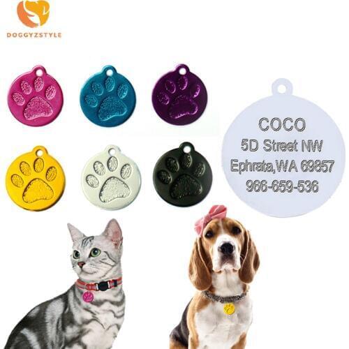 Anti-lost Dog ID Tag Engraved Pet Cat Tags Name And Phone Number Dog ID Tag Dog Collar Accessories With Free Engraving Wholesale