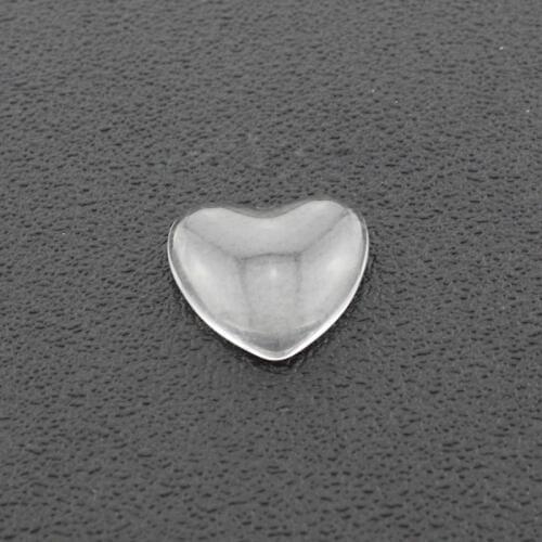JWEIJIAO 25mm/35mm Heart Shape Demo Flat Back Clear Glass Cabochon Base Settings DIY Jewelry Findings 10pcs/lot Dropshipping
