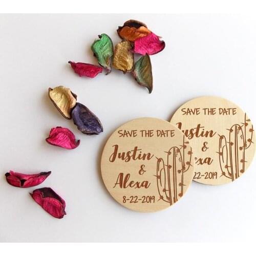 Cactus Wedding Save the Date Magnet Desert Wedding Magnets Custom Wood Wedding Save the dates Desert Save the Date Wedding Annou