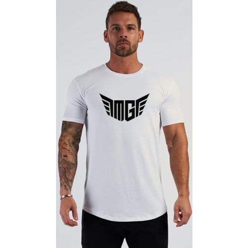 Mens T-shirt Muscle Fitness clothing Bodybuilding tops Workout Clothes Cotton Sportswear gym T Shirts plus size M-2XL