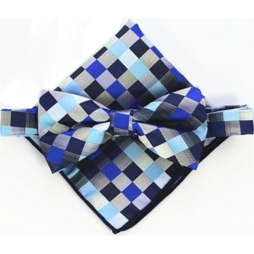 RBOCOTT Mens Paisley & Plaid Bow Ties And Handkerchief Sets Fashion Bowtie And Hanky For Men Wedding Party Dress Suit Accessorie