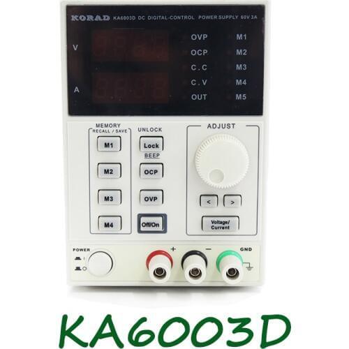 NEW KORAD KA6003D High Precision The Lab programmable Adjustable Digital Regulated power supply DC Power Supply 60V/3A mA 4P