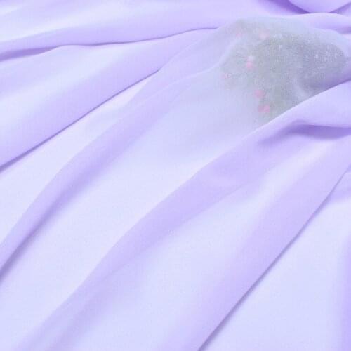 Peach Chiffon Fabric by the Meter, Pink, Red, Yellow, Beige, Green, Purple, Black, White and Blue, for Dress Shirt Fabric