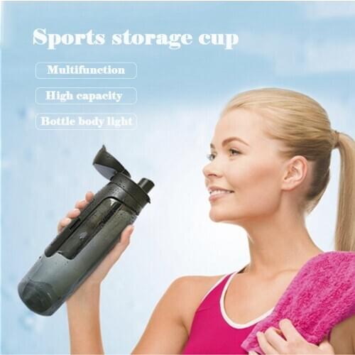750Ml Outdoor Plastic Water Cup Storage Sports Fitness Kettle Travel Outdoor Creative Wallet Cup BPA free Healthy Sports Bottle
