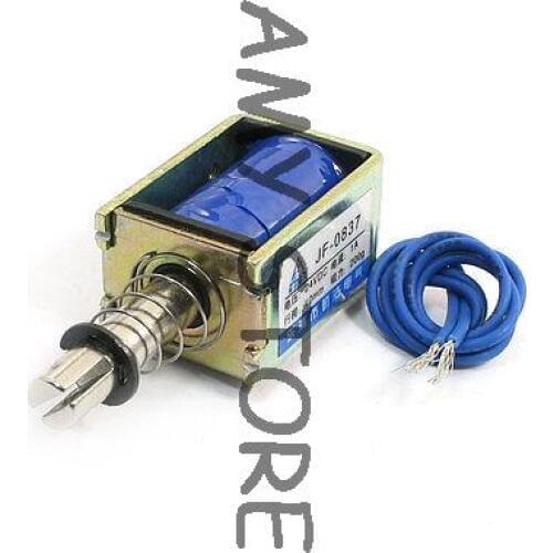 DC 24V 8mm 200g Open Frame Push Pull Type Electromagnet Solenoid JF-0837B