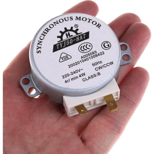 Synchronous Motor Hot Selling AC 220V-240V 50Hz CW/CCW Microwave Turntable Turn Table TYJ50-8A7 D Shaft 4 RPM VEJ20 P20