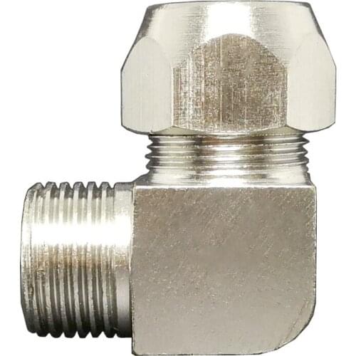 1/8" 1/4" 3/8" 1/2" BSPP Male x Fit 4/6/8/10/12/14/16mm OD Tube Elbow Compression Union Coupler Nickel Plated Brass Water Gas