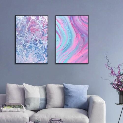 Nordic Abstract Painting Colorful Flower Marble Geometric Canvas Painting Modern Wall Art Print Pictures Living Room Home Decor