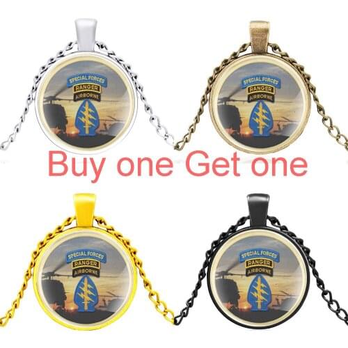 U.s. Airborne Ranger Special Forces Design Bronze High Quality Glass Cabochon Men Women Pendant Necklace Jewelry Gifts