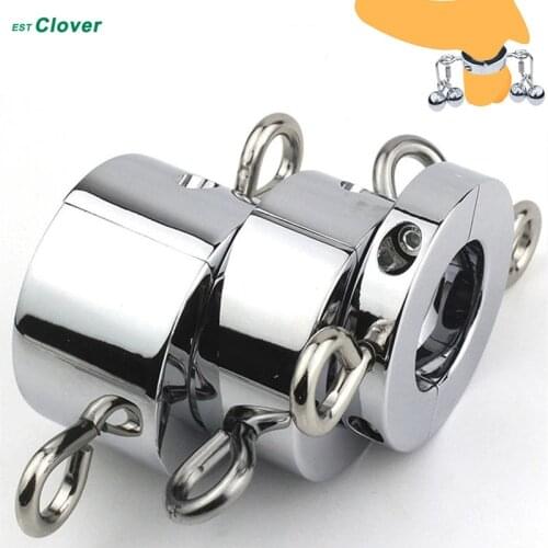 Steel Ball Stretcher Testicular Restraint Penis Ring Scrotum Stretcher Alloy cock rings T049