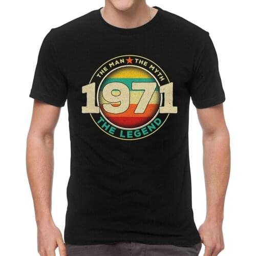 Vintage Legend 1971 Tshirts Men Novelty Tee Tops Cotton T Shirt Short Sleeve 50th Birthday Gift T-shirts Gift Clothing