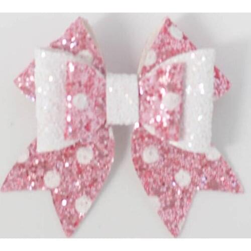 2PCS Cute Mickey Minnie Wave point Shiny Glitter Bow Tie Side Clip Hairpins Hair Accessories Women Girl Kids Headwear Barrettes