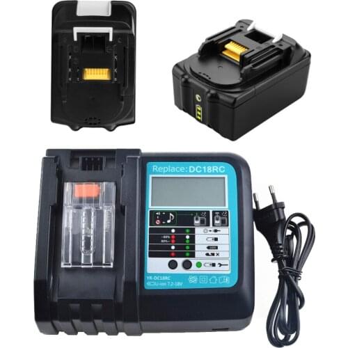 DC18RCT Li-ion Battery Charger for Makita Charger 18V 14.4V BL1830 Bl1430 DC18RC DC18RA Power tool 3A Charging Current