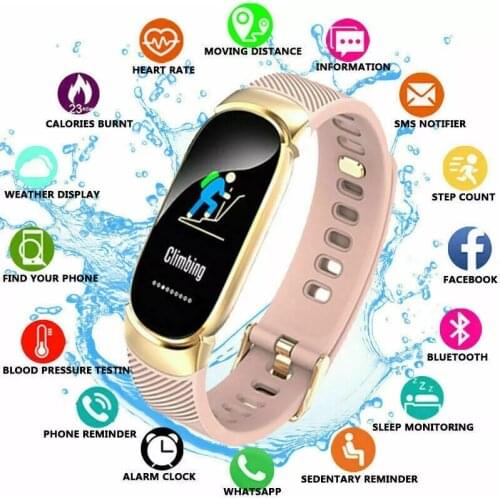 GEJIAN 2021 Women Smart Watch QW16 Heart Rate Tracking IP67 Waterproof Sport Wristband Men Fitness Pedometer Watches for Xiaomi