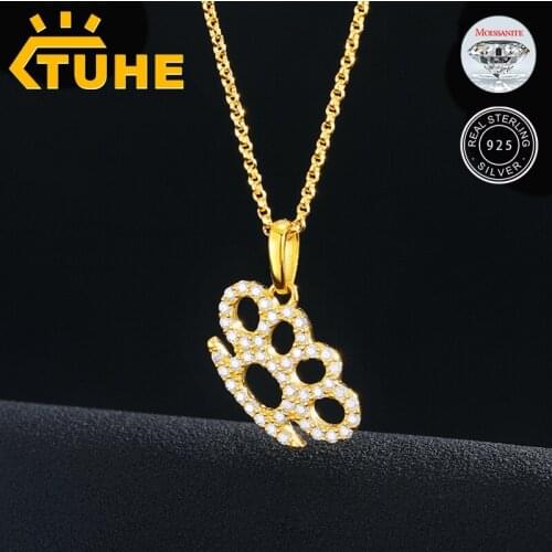 Classic Fashion Crown Moissanite Pendant Necklace Top Quality 100% 925 Sterling Silver For Women Hip Hop Jewelry Drop Shipping
