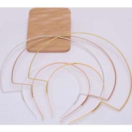 2pcs Metal DIY Wedding Headband Two-line Bride Crown Gold Headdress Hairwear Hairband Head Hair Band Base Jewelry Components