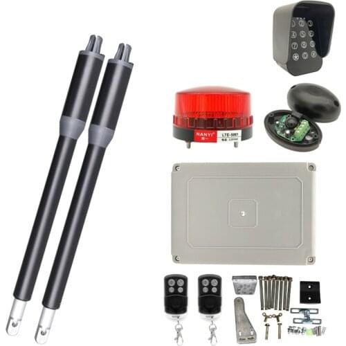 200KG Load-bearing Swing Door Driver Remote Control Electric Swing Gate Opener Motor with Wireless Keypad Warning Light Sensor