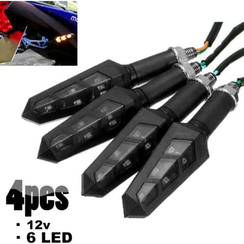 Racbox 4pcs Motorcycle Bike Turn Signal Universal LED Amber Blinker light Indicators intermitentes moto Flash Lamp Motor