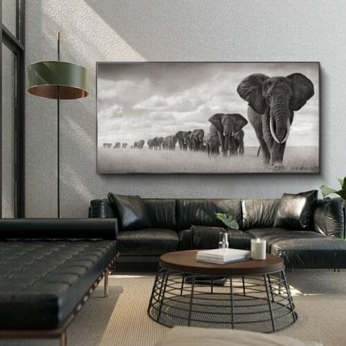 African Elephants Canvas Paintings On the Wall Art Posters And Prints African Animals Canvas Pictures For Home Living Room Decor