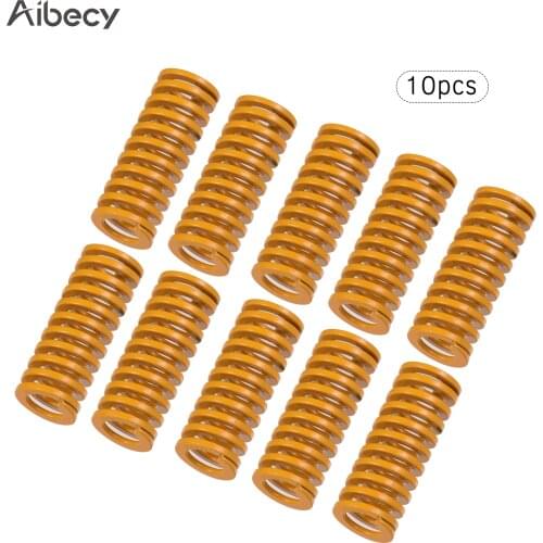 Aibecy 10pcs 10mm OD 20mm Length Yellow Mould Springs Heated Bed Compression Die Spring For Creality CR-7 CR-8 CR-10 3D Printer