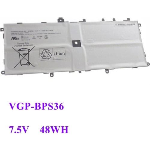 VGP-BPS36 Battery For Sony Vaio Duo 13 Convertible Touch 13.3" SVD13211CG SVD1323YCGW SVD132A14L SVD1321BPXB 7.5V 48WH