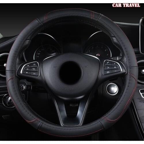 CAR TRAVEL Leather Car Steering Wheel Cover For Isuzu D Max Trooper Rodeo Mux Ertiga APV Ignis Edition SX4