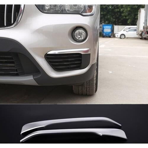 Car Styling for BMW X1 F48 2016 2017 2018 2019 Front Fog Light Lamp Eyelid Stripe Cover Trim Car Exterior Accessories 2 Style