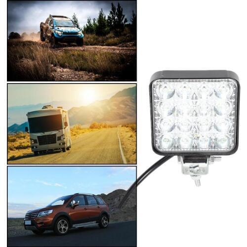 16LED 48W /14LED 42W Work Light 12V 24V Car LED Spotlight Light Square Round Auto Truck Off Road Mini Ledbar Offroad Accessories