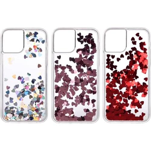 Glitter Sequin Quicksand Phone Case For iPhone 11 11 Pro For iPhone 11 XR X XS Max 7 8 6 Plus Transparent Love Heart Phone Cover