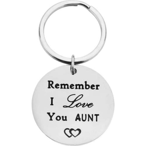 Aunt Keychain Home Gifts for Women Aunt Remember I Love You New Aunt Gifts From Niece Nephew Key Ring for Special Aunt
