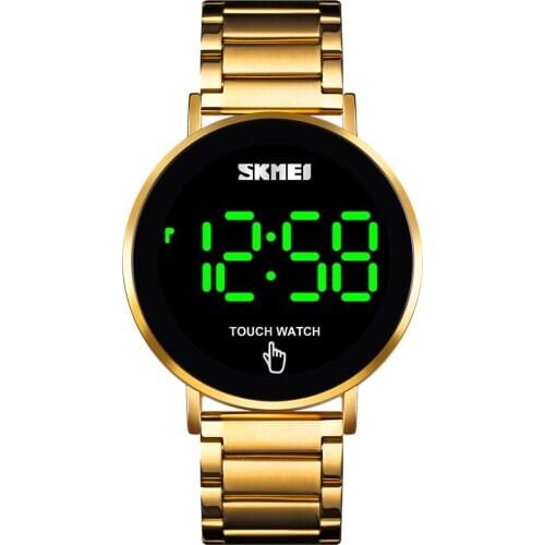 SKMEI Fashion Digital Watch Men Touch Screen LED Waterproof Clock Electronic Clock Male Stainless Steel Mens Wristwatches