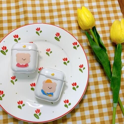 For Airpods Case Cute Cartoon Bear Soft Wireless Bluetooth Earphone Case for Apple Airpods pro 2 1 Protective Cover Box